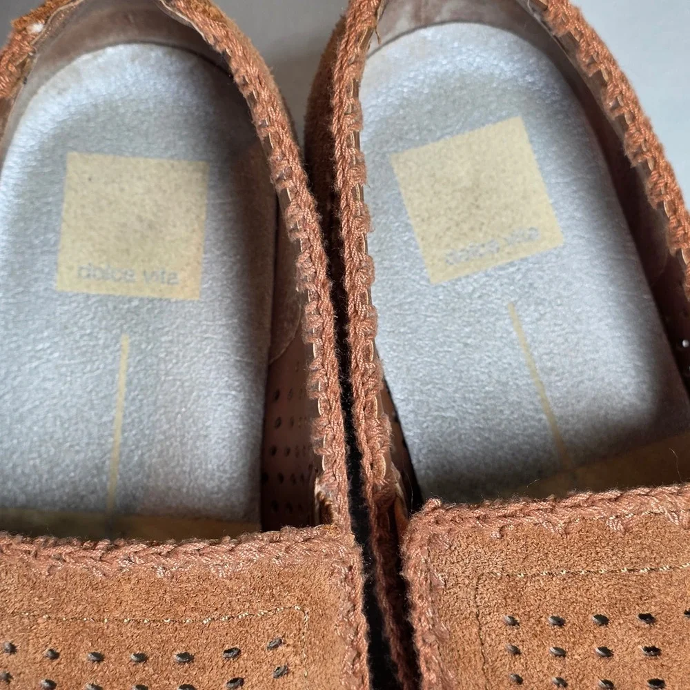 Dolce Vita Jhenee Tan Suede Espadrille Platform Sneakers Womens 9 Chunky Chain